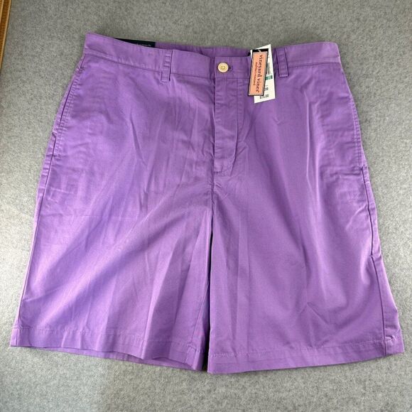 NWT Vineyard Vines Size 35 x 9 Purple Club Shorts Chino Casual Mens Summer Twill - Picture 1 of 12